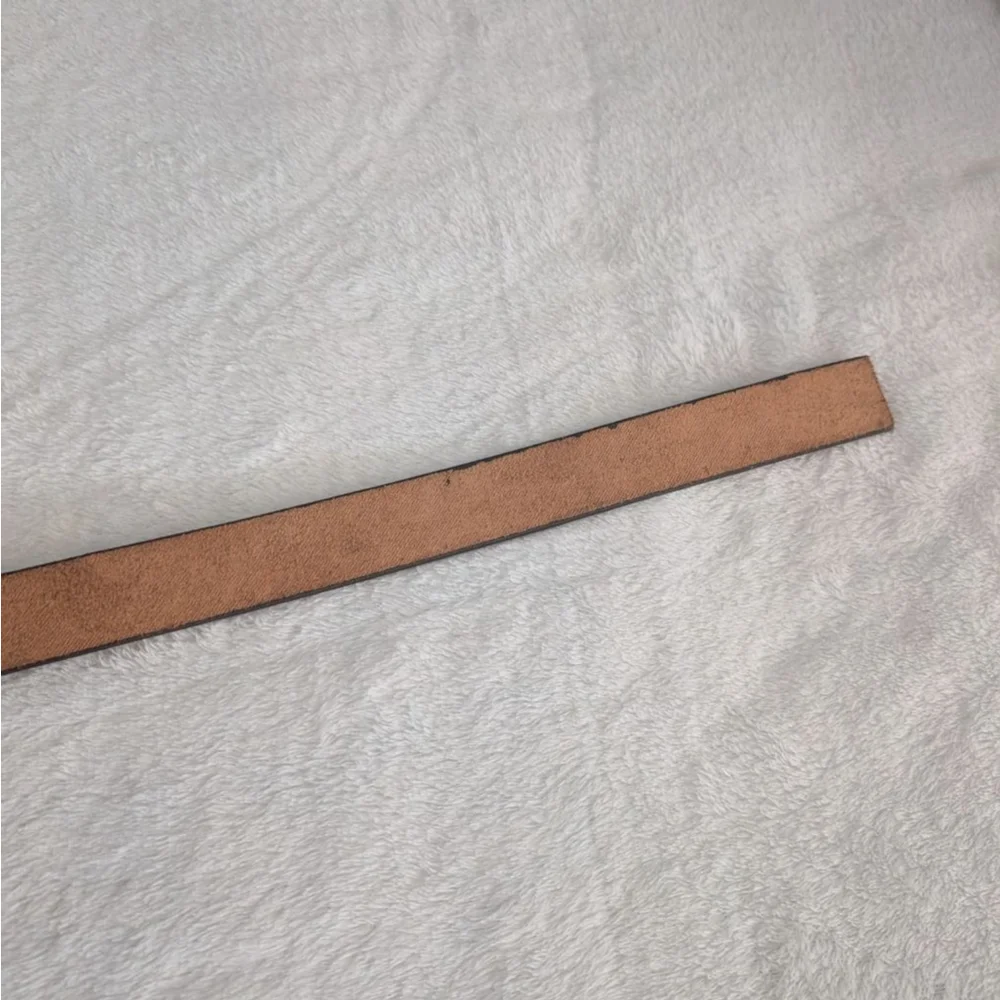 Unbranded Brown Tan Tooled Leather Eagle Belt -One Size - Needs Holes Punched